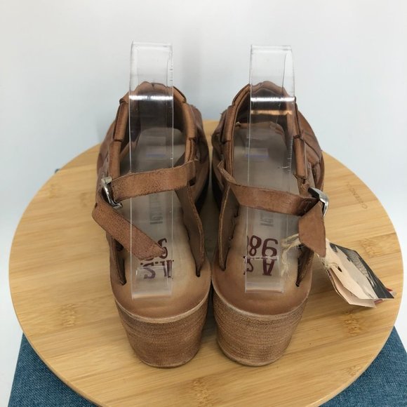 NWT A.S.98 Brown Braided Leather Nasser Platform wedge Slingback sandals 40 - Picture 13 of 16